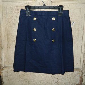 J. Crew Nautical Sailor Linen Blend Skirt Size 8 (L-33)